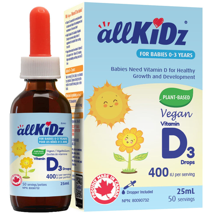 Allkidz - Vitamin D3 Drops, Vegan, 25ml - Image 1