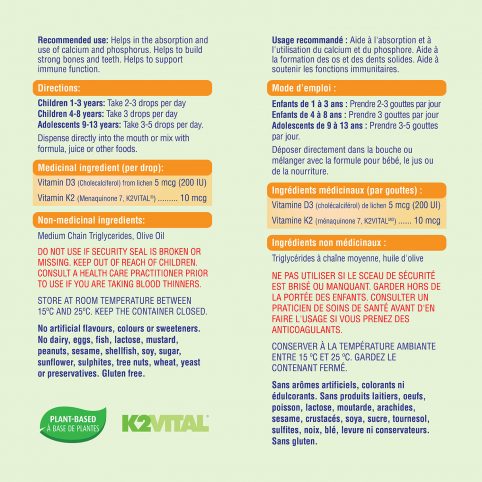 Allkidz - Vitamin D3 & K2 Drops, Vegan, 5ml - Image 2