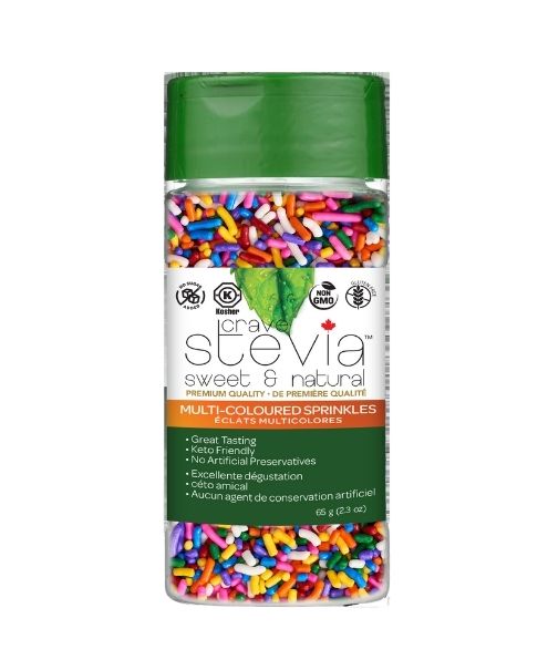 Crave Stevia - Multi Coloured Sprinkles 65g - Image 1