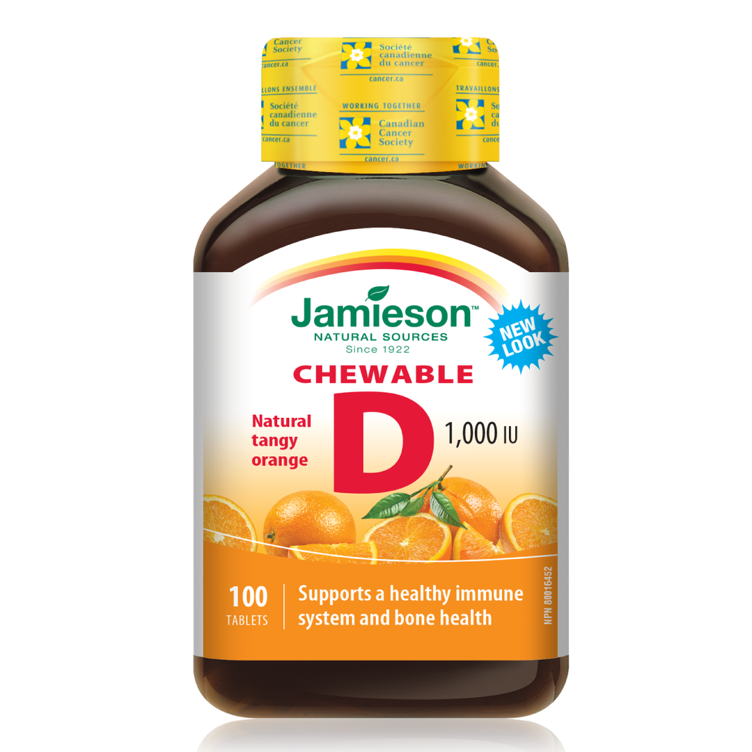 Jamieson Vitamin D 1,000IU Chewable - Orange 100's