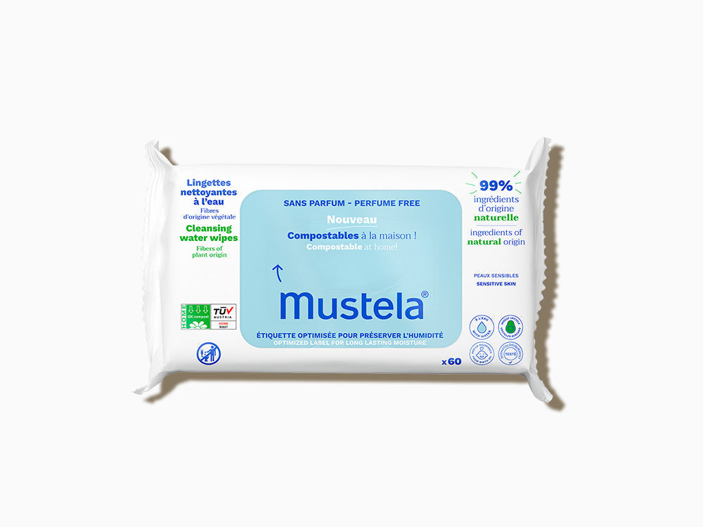Mustela Baby Home Compostable Cleansing Wipes - Fragrance Free
