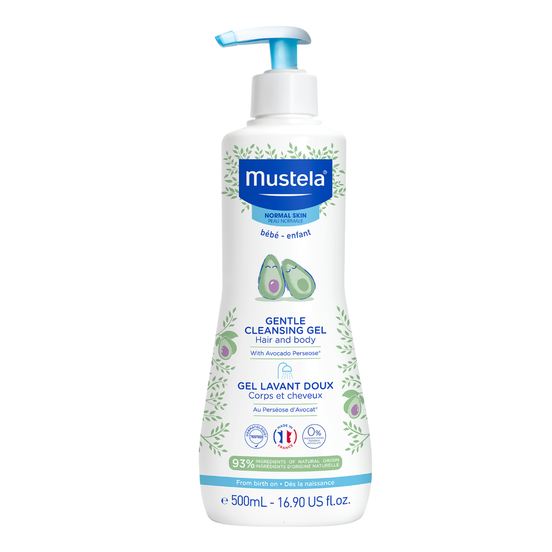 Mustela Gentle Cleansing Hair & Body Gel with Organic avocado, for Normal Skin (500 ml)