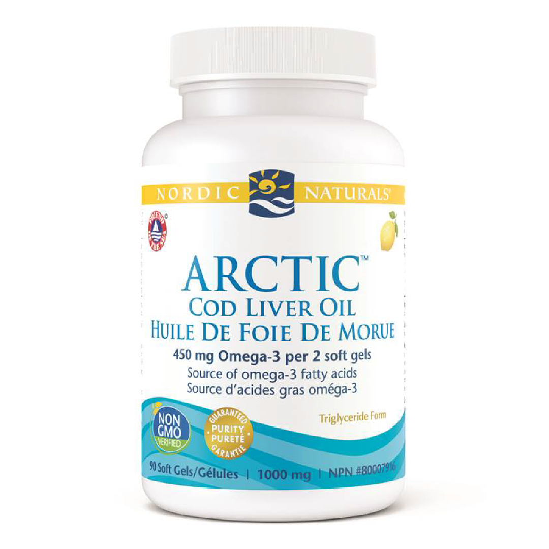 Nordic Naturals Cod Liver Oil Caps Lemon, 90 softgels