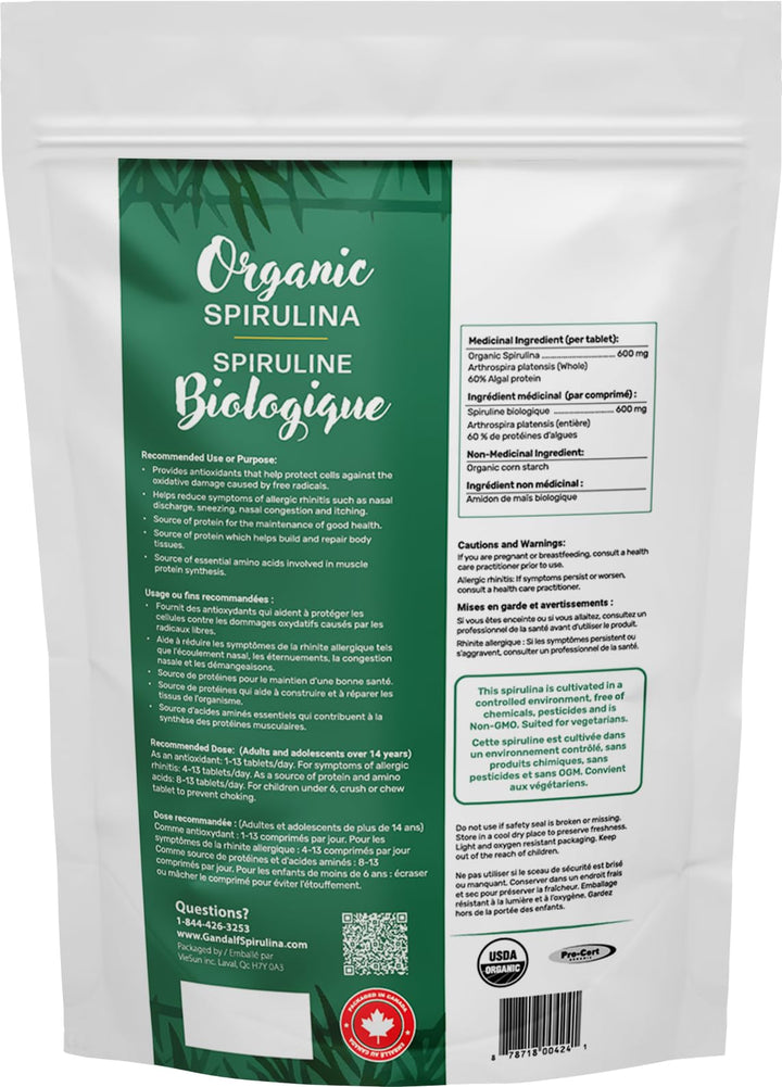 Gandalf - Spirulina Organic 600mg, 150 tabs - Gandalf