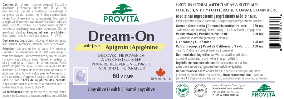 Provita - Dream-On with Apigenin 60 caps - Provita