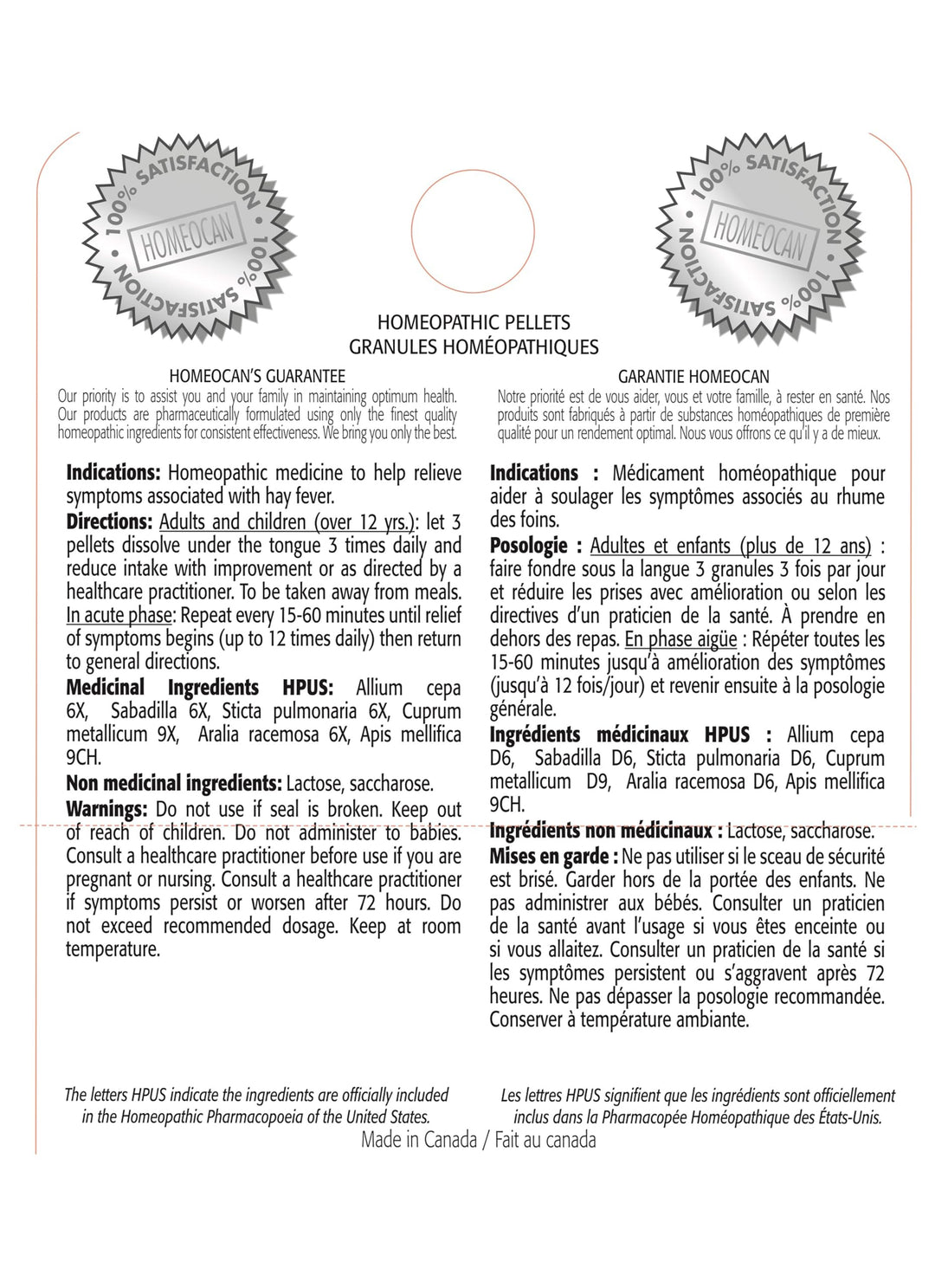 Homeocan - Hay Fever Pellets (4g 12)
