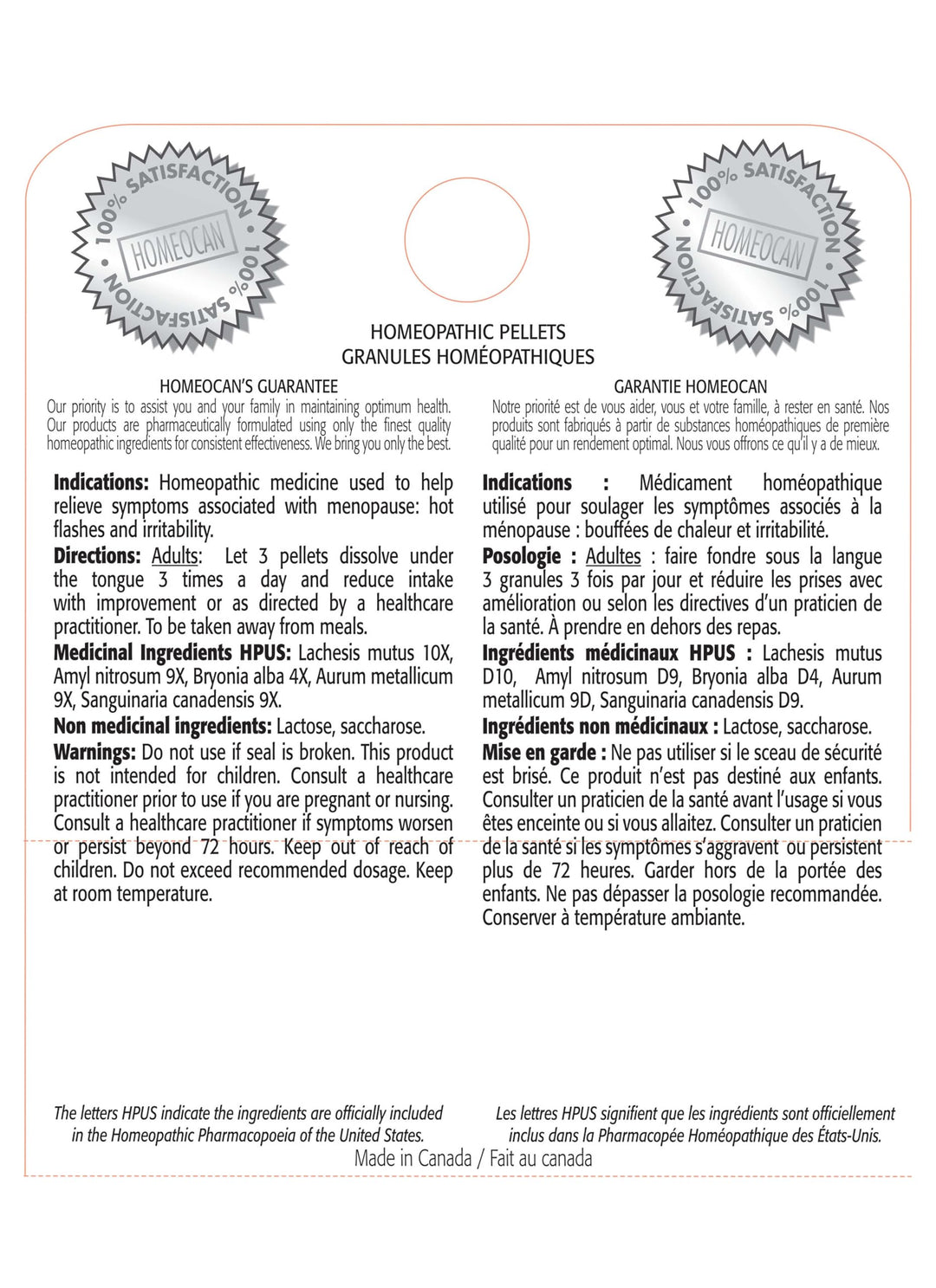 Homeocan - Menopause Pellets (4g 12)
