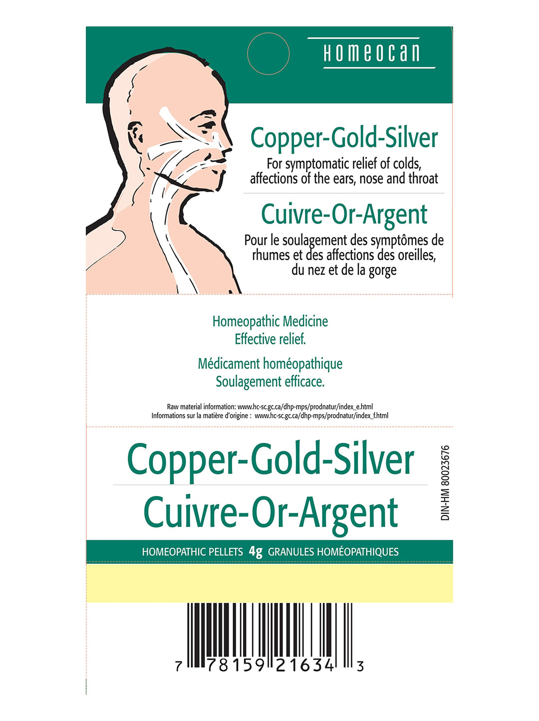 Homeocan - Copper-Gold-Silver Pellets (4g 12)