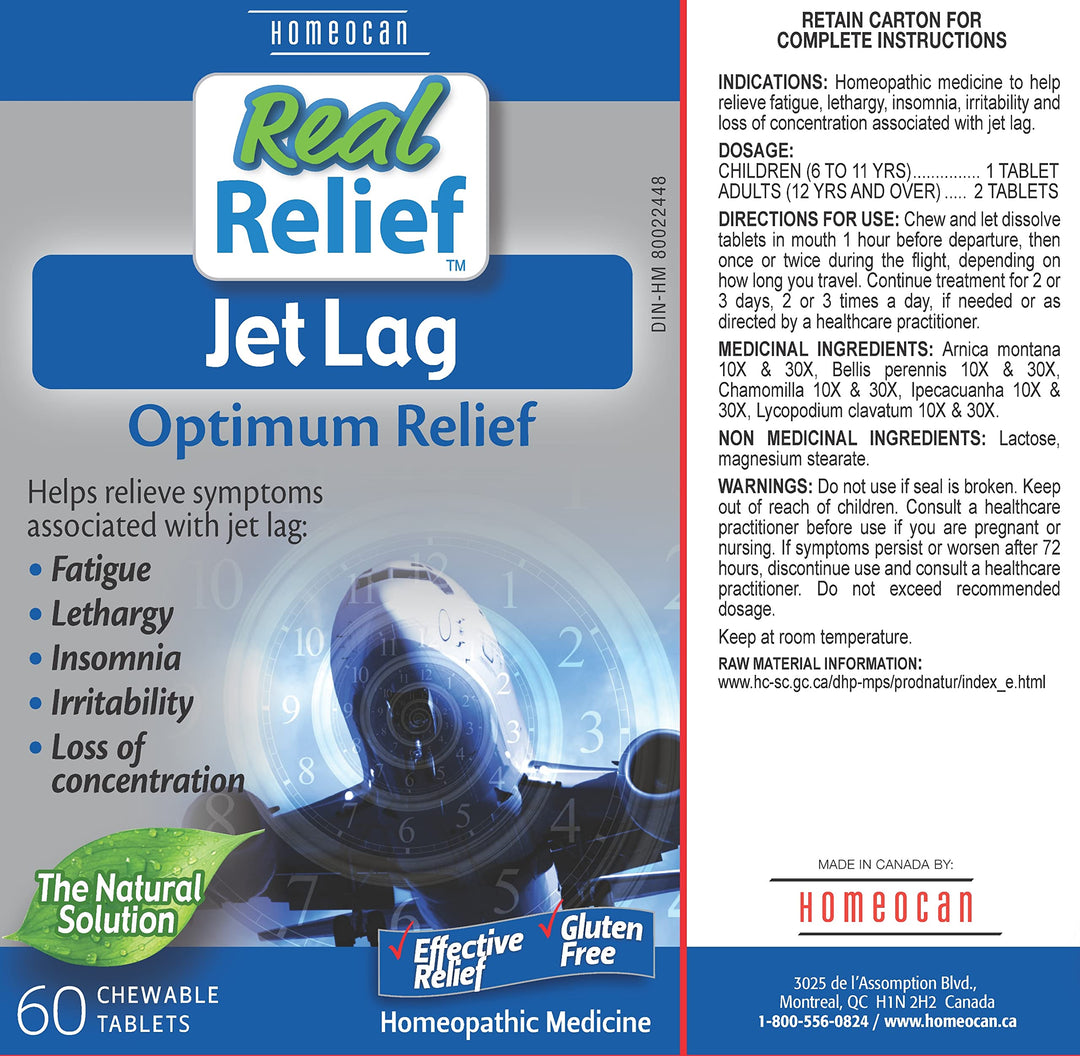 Homeocan - Real Relief JetLag Tablets (60tab 12)