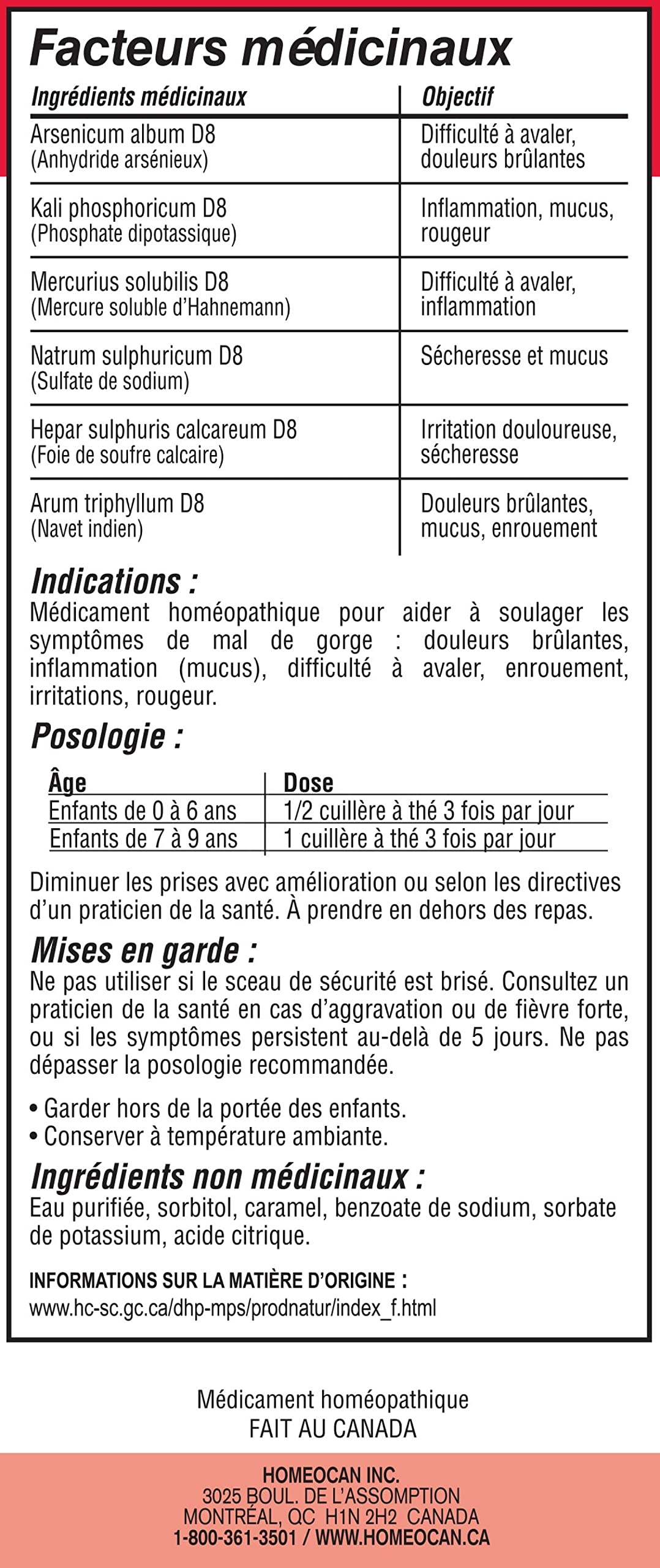 Homeocan - Kids 0-9 Throat Ease (100ml 12)