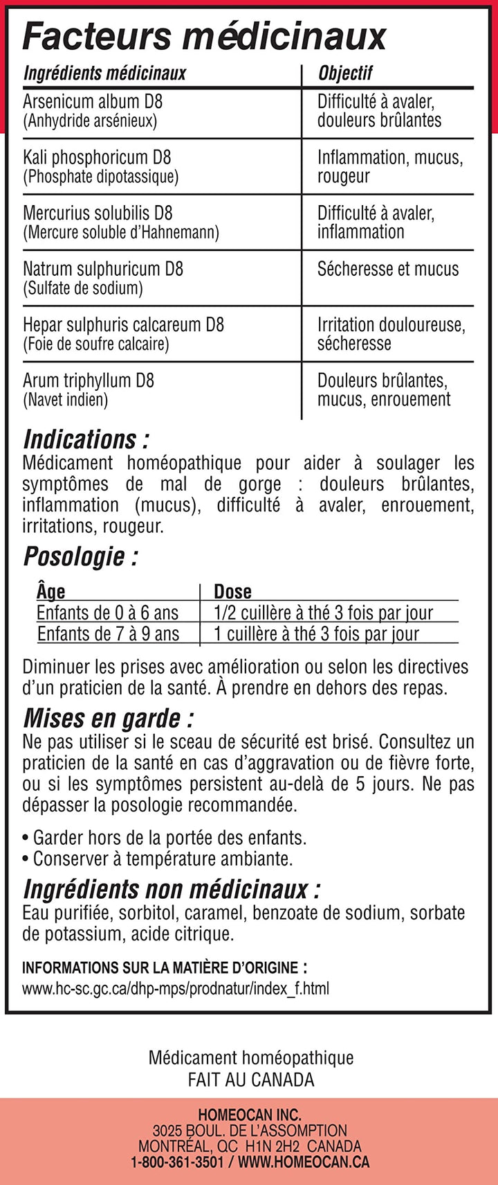 Homeocan - Kids 0-9 Throat Ease (100ml 12)