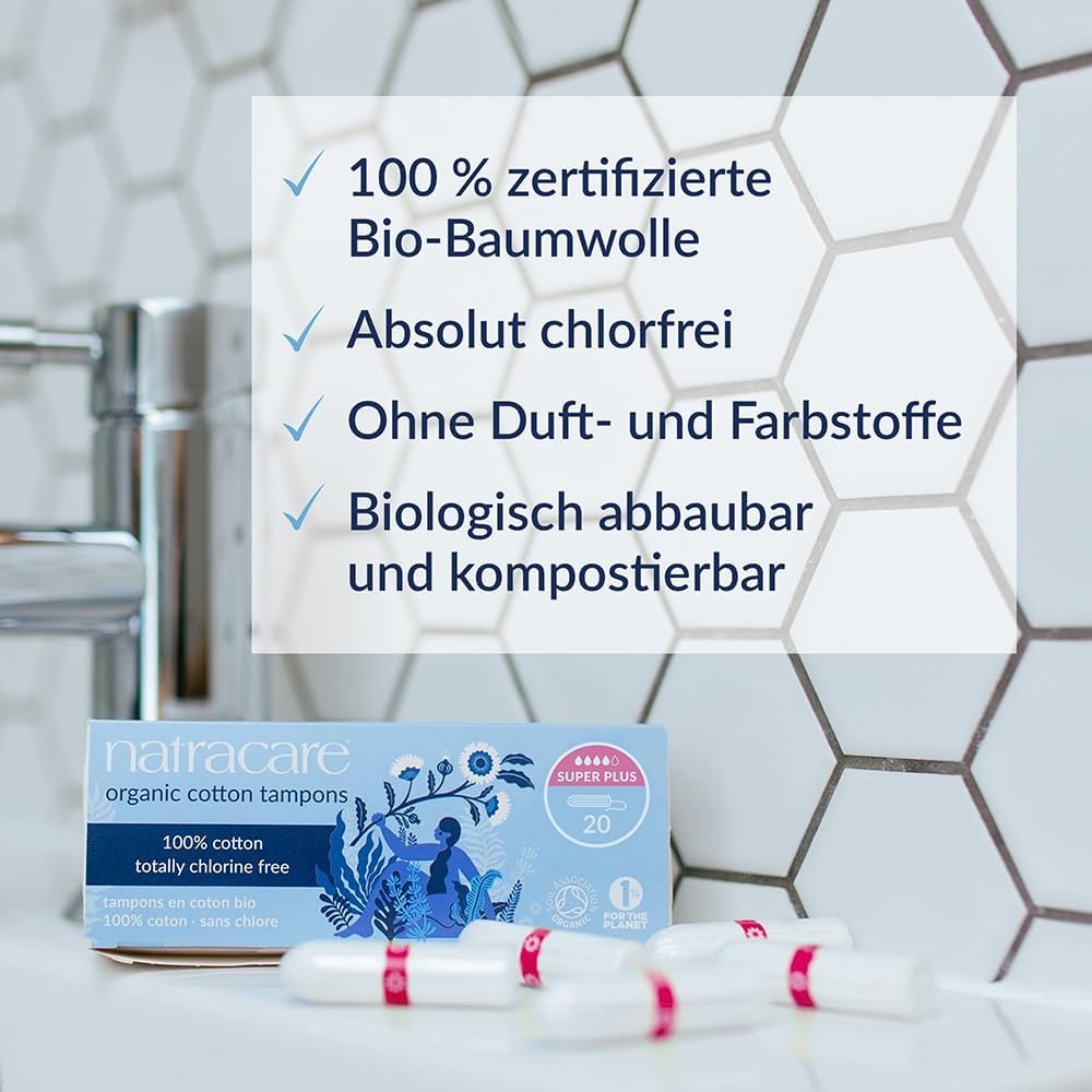 Natracare - Organic Cotton Super Plus Tampons (20ct 12)