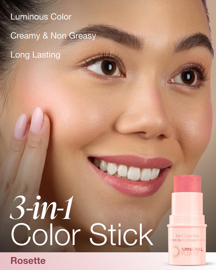 Mineral Fusion Natural Brands - 3-In-1 Color Stick Rosette (4.5g 12)