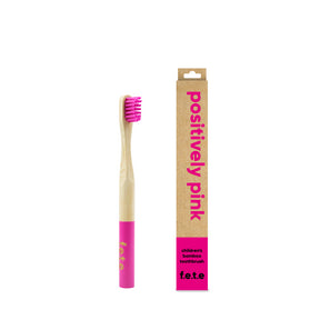 Child Bamboo Toothbrush Pink - Image 2