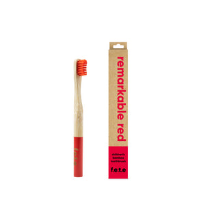 Children's Bamboo Toothbrush Red - Image 4