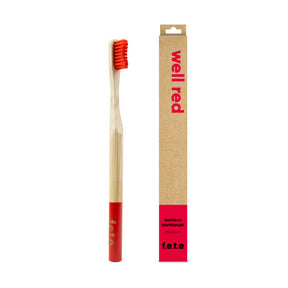 Bamboo Toothbrush Well Red Medium - Image 2