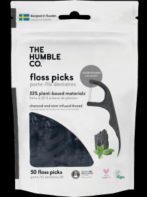 Dental Floss Picks Charcoal Mint - Image 2