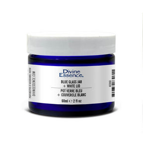 Blue Glass Jar 60ml + White Lid - Image 2