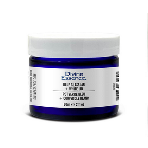 Blue Glass Jar 60ml + White Lid - Image 4
