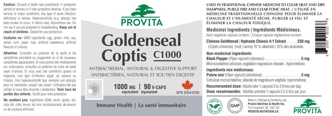 Provita - Goldenseal Coptis C1000 (90 caps) - Image 4