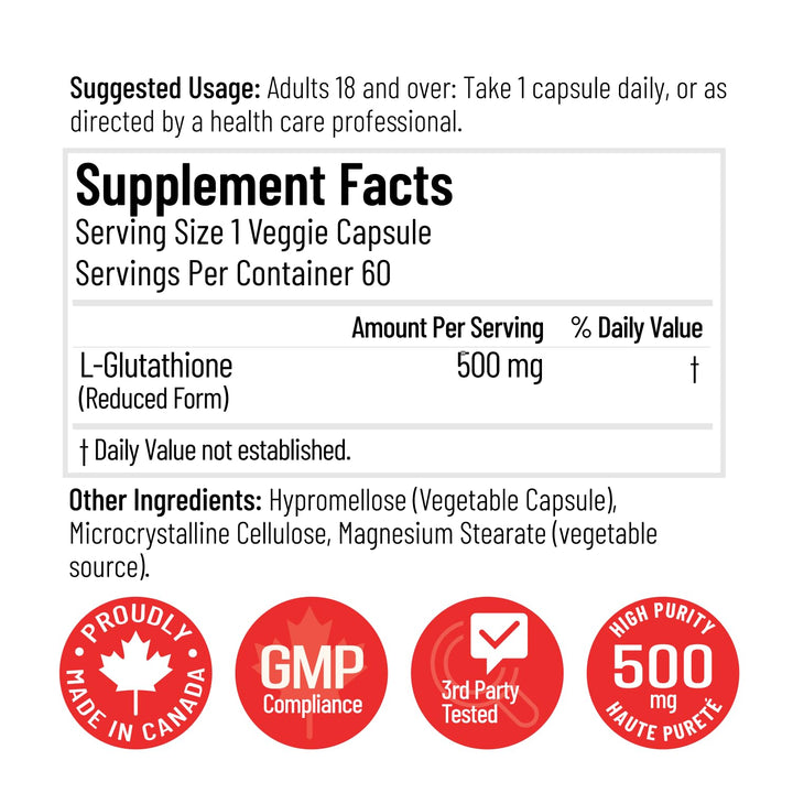 Arcwell - Glutathione (Reduced), 500mg/60caps - Image 4