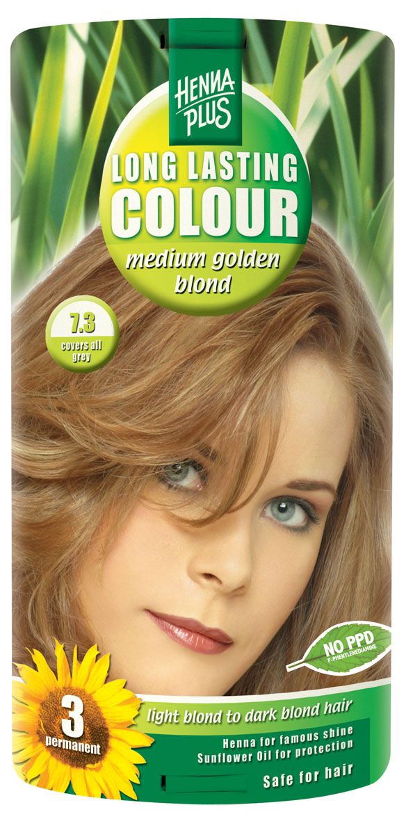 Hennaplus - Medium Golden Blond 7.3, 100ml - Image 1