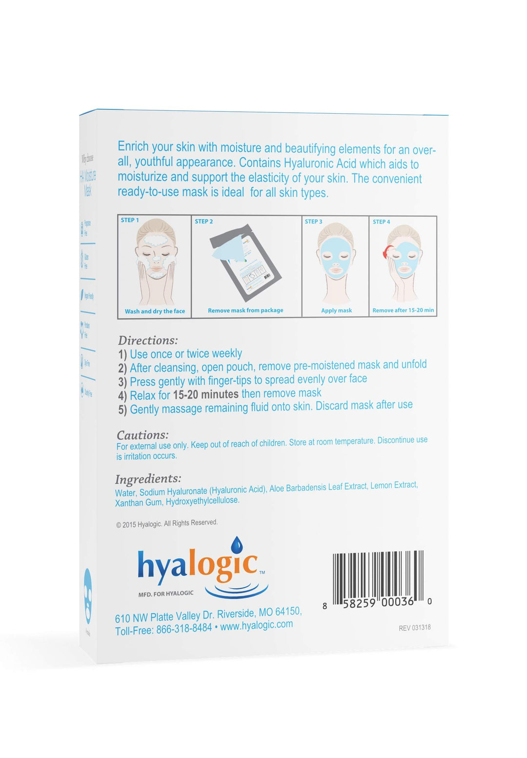 Hyalogic - Moisture Mask, 4 Pack - Image 10