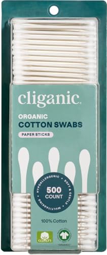  Cliganic - Organic Cotton Swabs, 500ct - Image 2