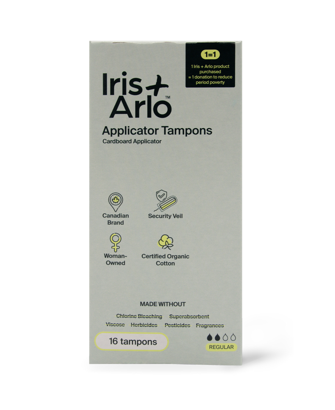 Iris + Arlo Inc. - Applicator Tampons, reg - 100% Organic Cotton - Image 1