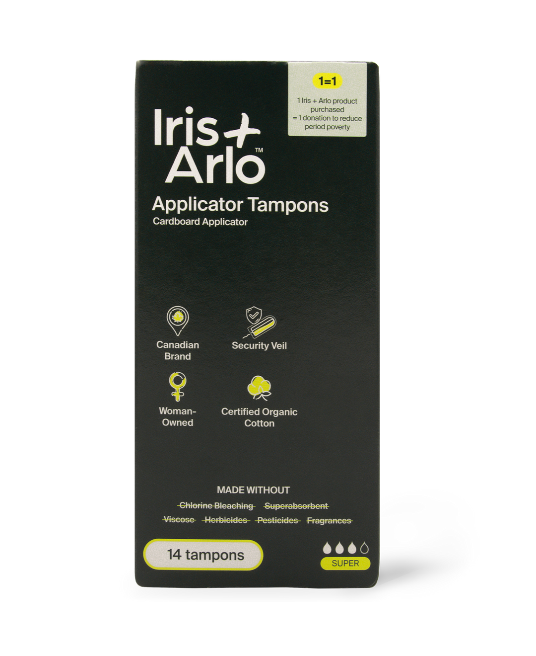 Iris + Arlo Inc. - Applicator Tampons, super - 100% Organic Cotton - Image 1