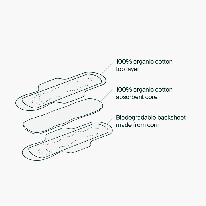 Iris + Arlo Inc. - Daily Pads, reg - 100% Organic Cotton - Image 3