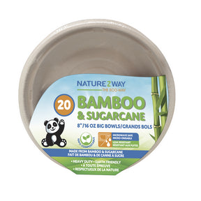 "8"" Bamboo/Sugarcane Big Bowl" - Image 1