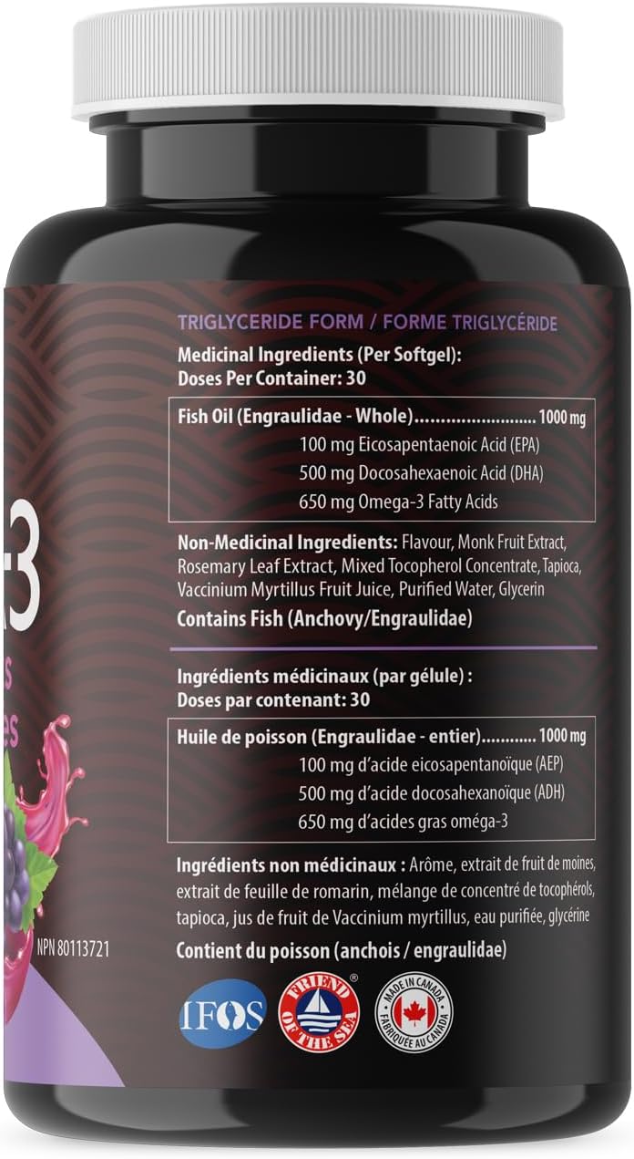 AquaOmega - High DHA Chewable Softgels Grape (120sg)