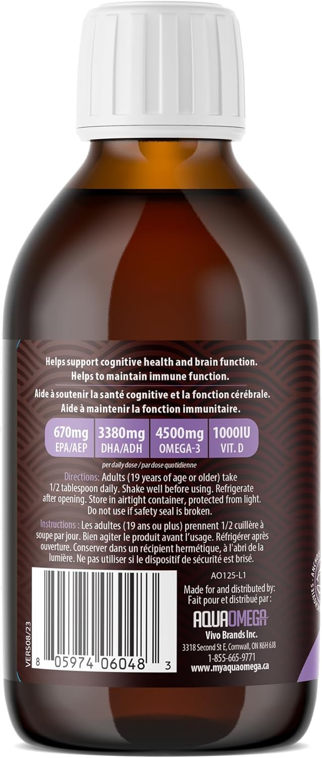 AquaOmega - High DHA 5x - Lemon (225ml)