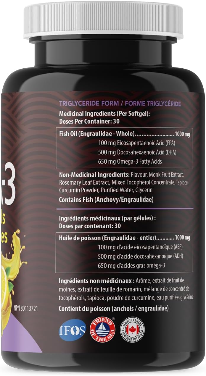 AquaOmega - High DHA Chewable Softgels Lemon (120sg)