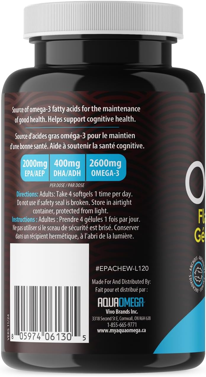 AquaOmega - High EPA Chewable Softgels Lemon (120sg)