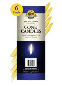 Beeswax, Cone Candles 6pack - Image 1