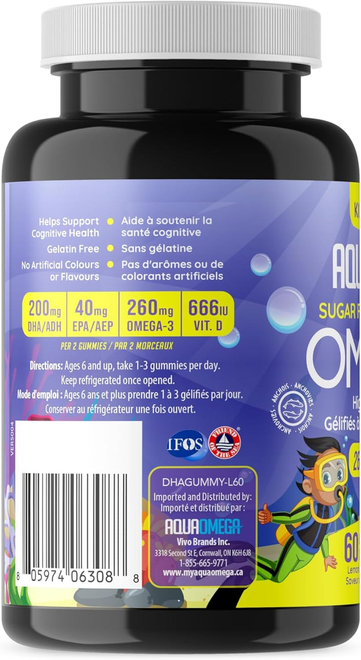 AquaOmega - High DHA Kids Gummies Lemon (60gmy)