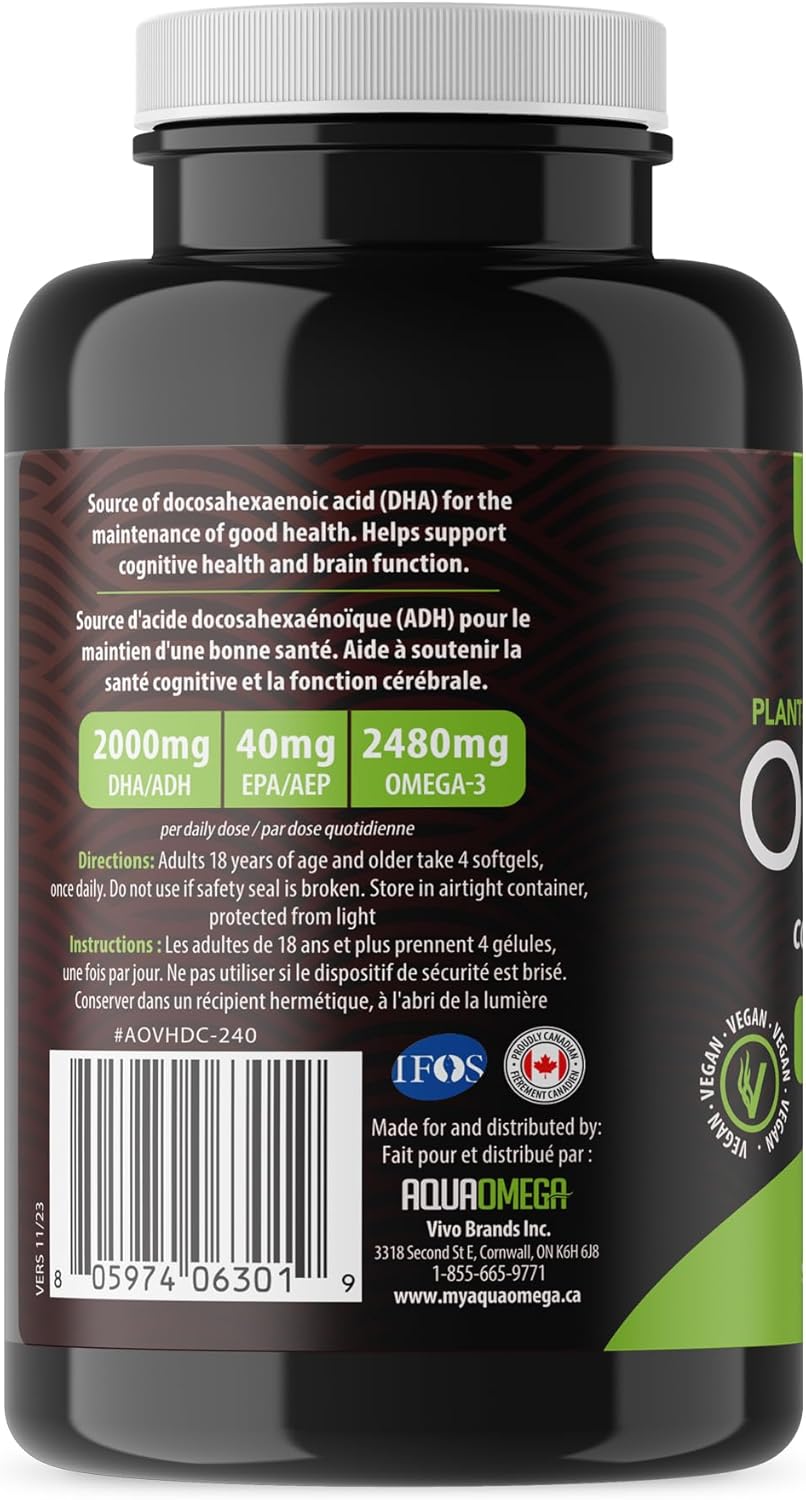 AquaOmega - DHA Algae Oil Softgels (240sg)