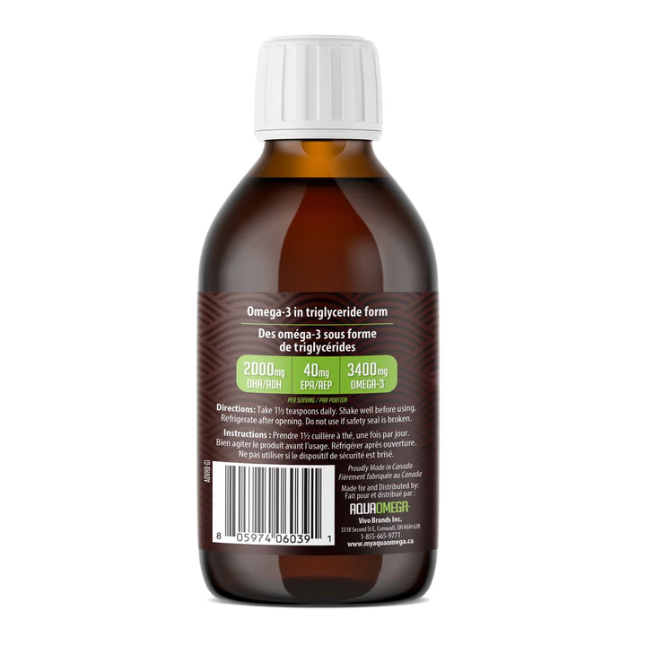 AquaOmega - DHA Algae Oil - Grape (225ml)