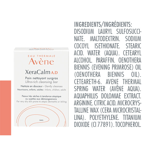 Avene XeraCalm A.D Ultra-rich cleansing bar, 100ml