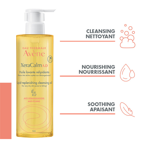 Avene XeraCalm A.D. Lipid-Replenishing Cleansing Oil, 400ml