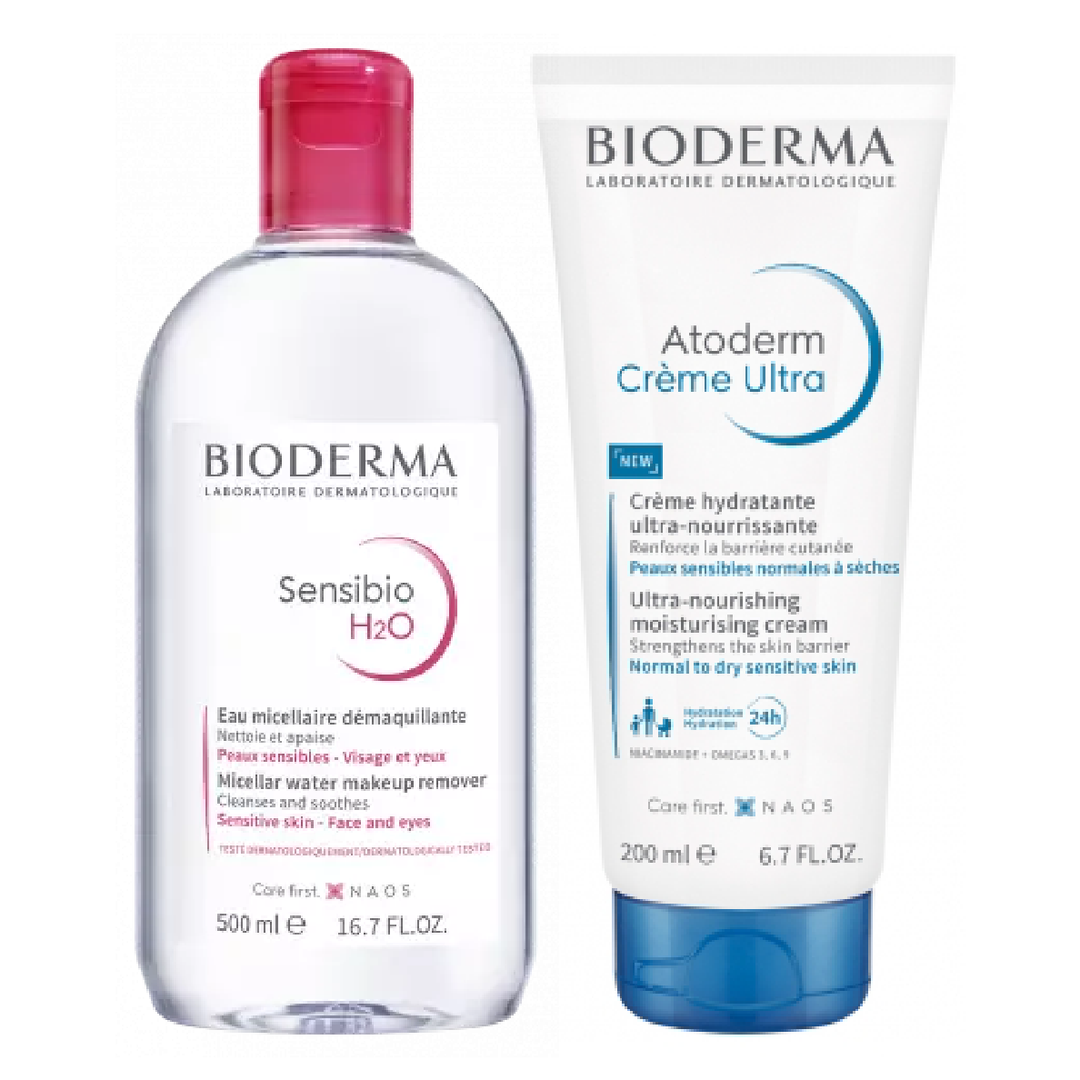 Bioderma Sensibio H2O Micellar water, 500ml + Bioderma Atoderm Crème Ultra, 200ml