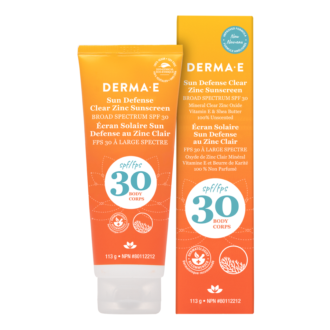 Derma E SPF30 Clear Zinc Body Sunscreen, 56ml