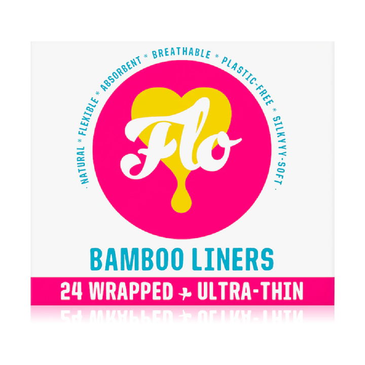 Here We Flo, FLO Bamboo Daily Panty Liners, 24 wrapped