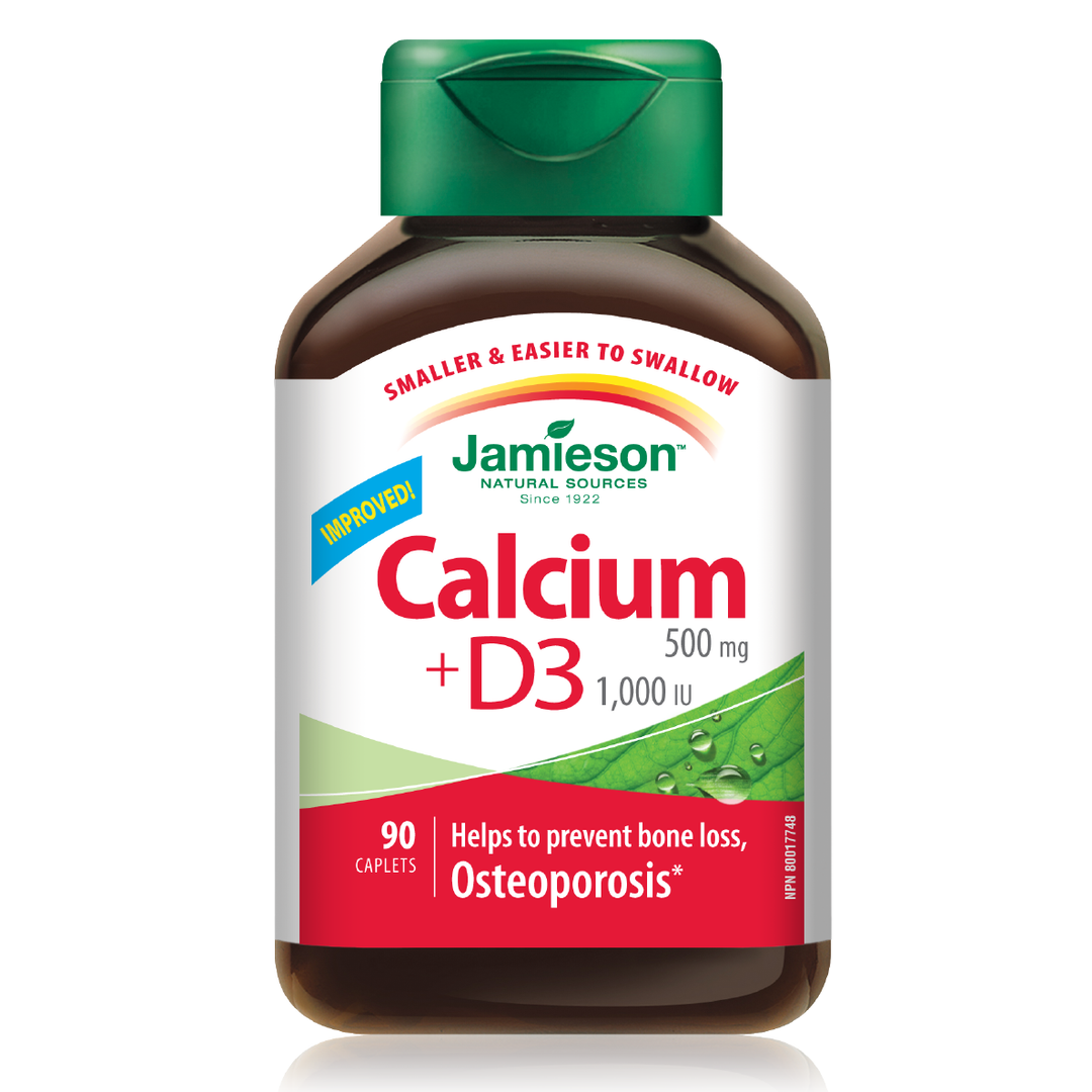 Jamieson Calcium 500mg + Vitamin D 1000IU 90's