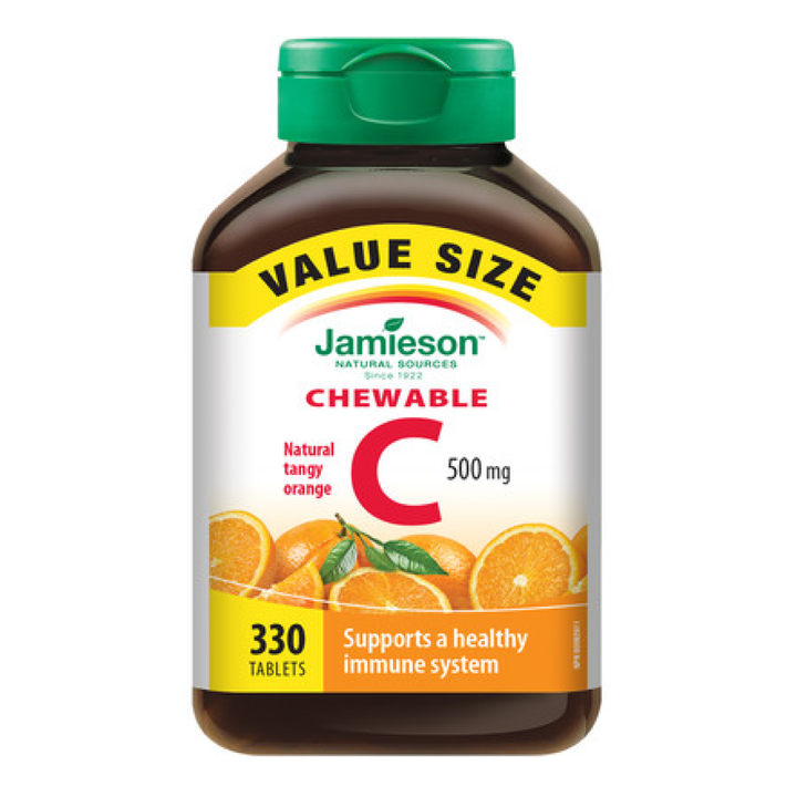 Jamieson Chewable Vitamin C 500 mg - Tangy Orange Value Pack