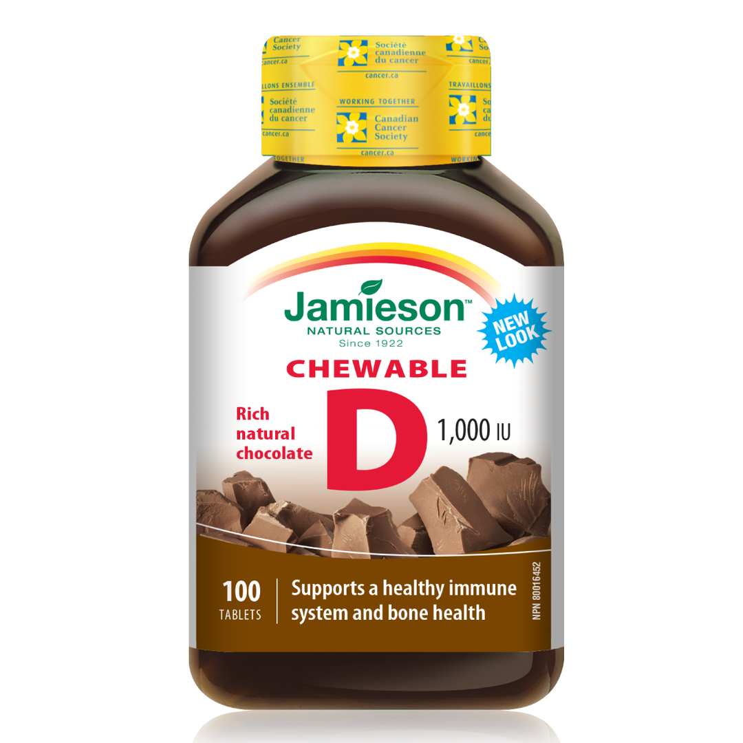 Jamieson Vitamin D 1,000IU Chewable - Chocolate 100's