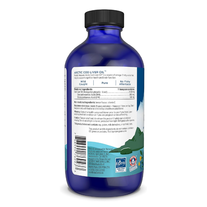 Nordic Naturals Arctic Cod Liver Oil - Lemon, 237 ml