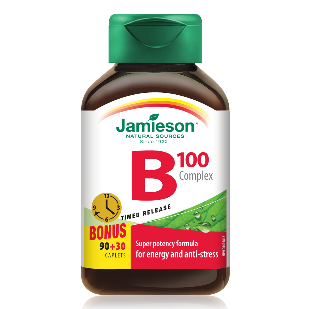 Jamieson B-Complex 100mg - Time Release 90's+30's Free